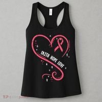 Faith Love Pink Fighting Hope Funny Breast Cancer Awareness Women's Tank Top thumb 3