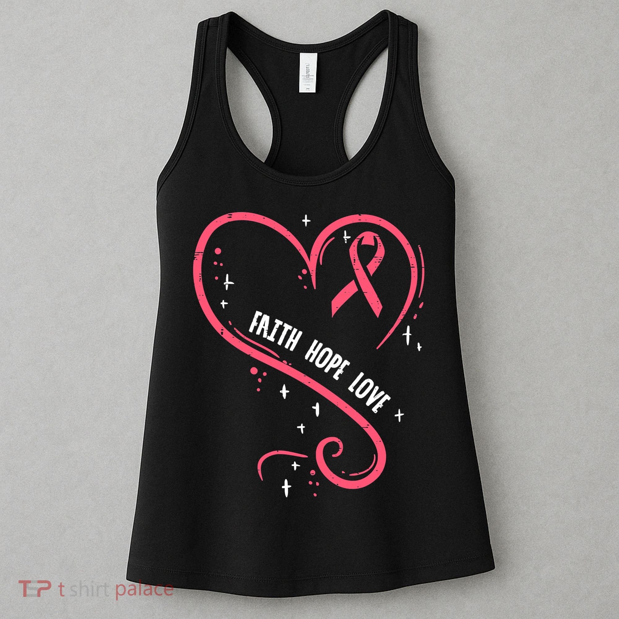 Faith Love Pink Fighting Hope Funny Breast Cancer Awareness Women's Tank Top