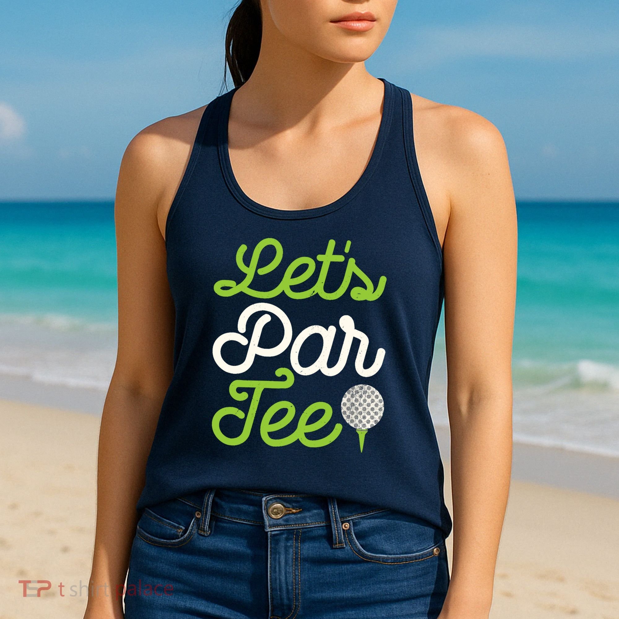 Funny Lets Par Golf Player Golfer Dad Papa Gift Women's Tank Top