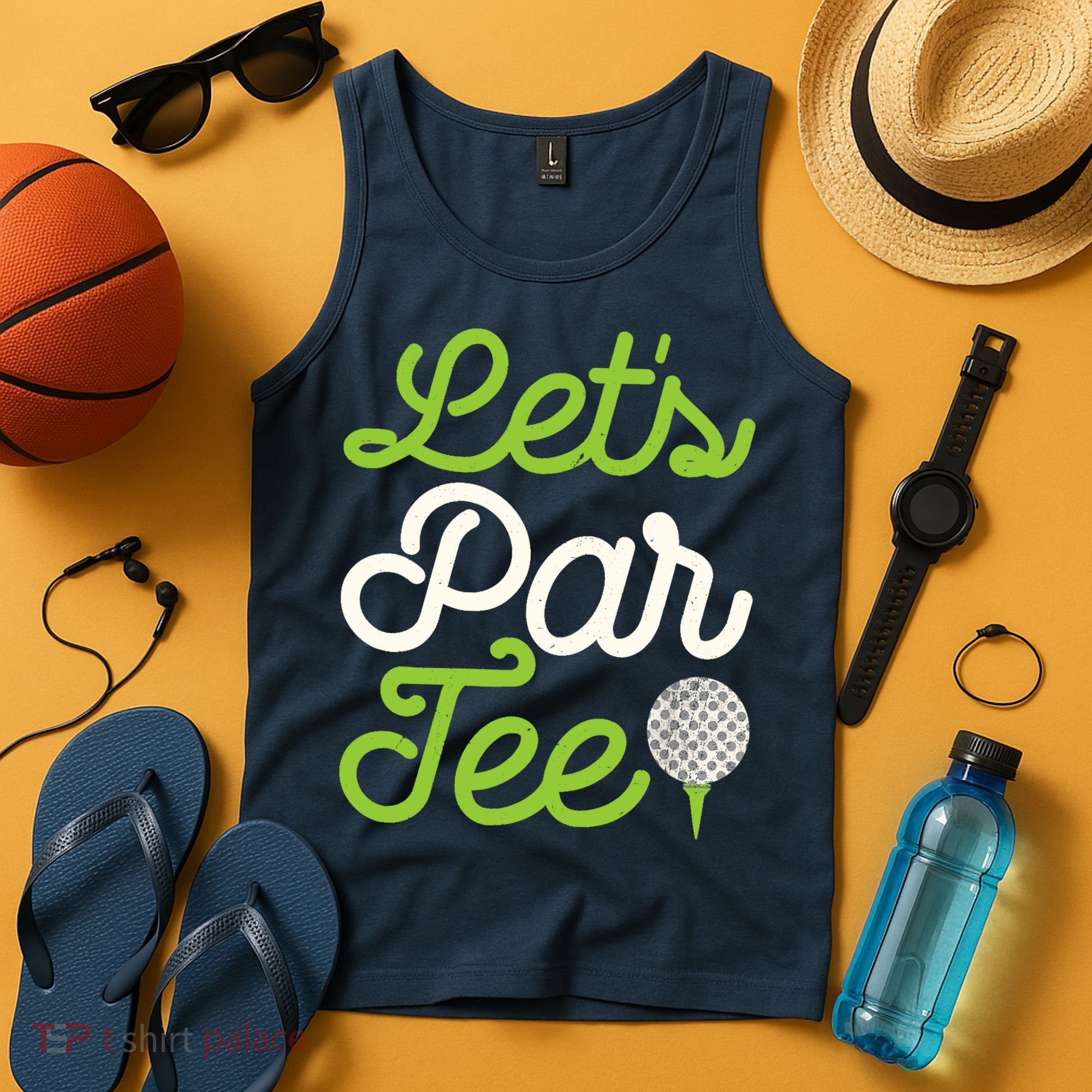 Funny Lets Par Golf Player Golfer Dad Papa Gift Tank Top