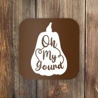 Fall Leaves Pumpkin Lovers Oh My Gourd I Love Fall Season Coaster thumb 0