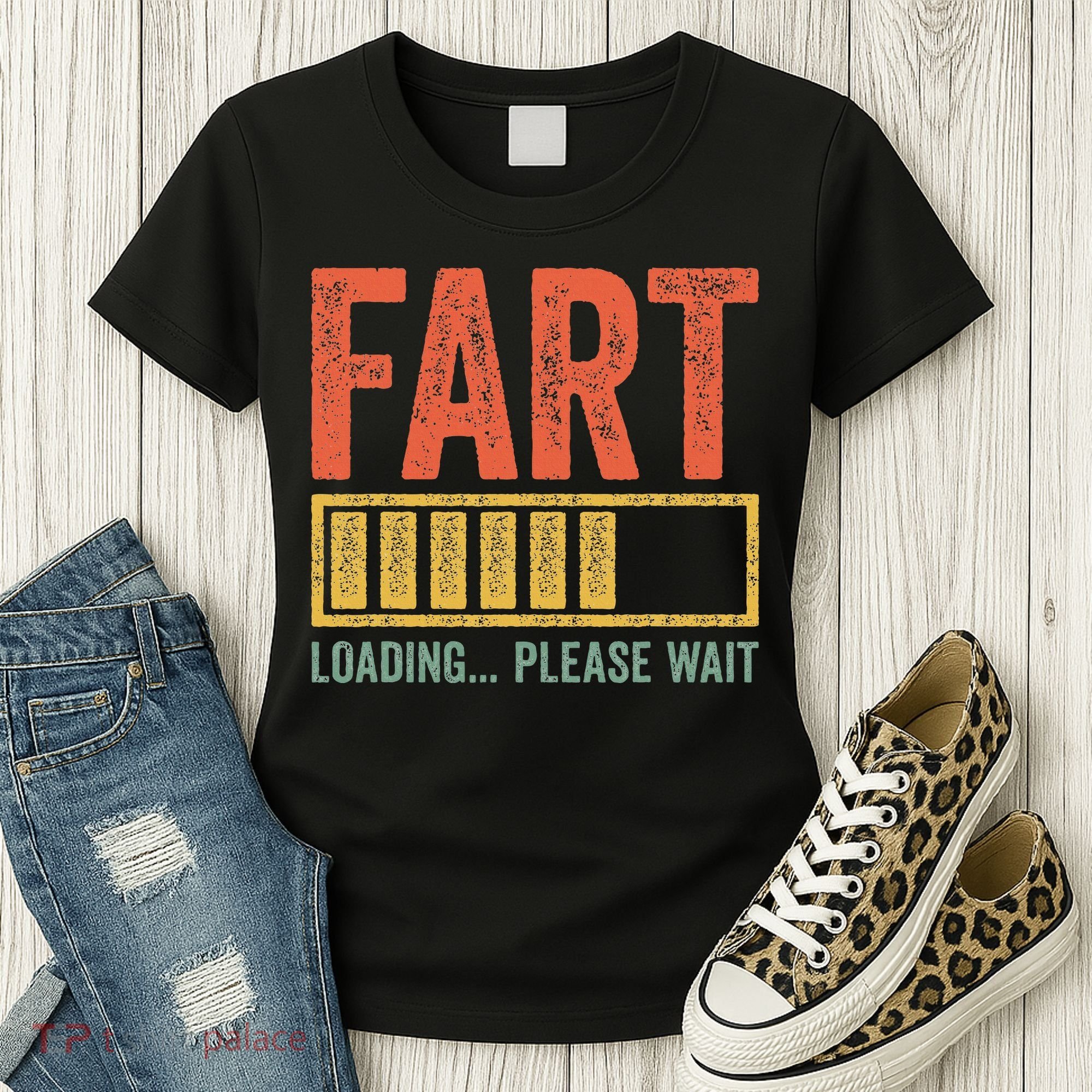 Fart Loading Please Wait Dad Joke Fathers Day Women's T-Shirt