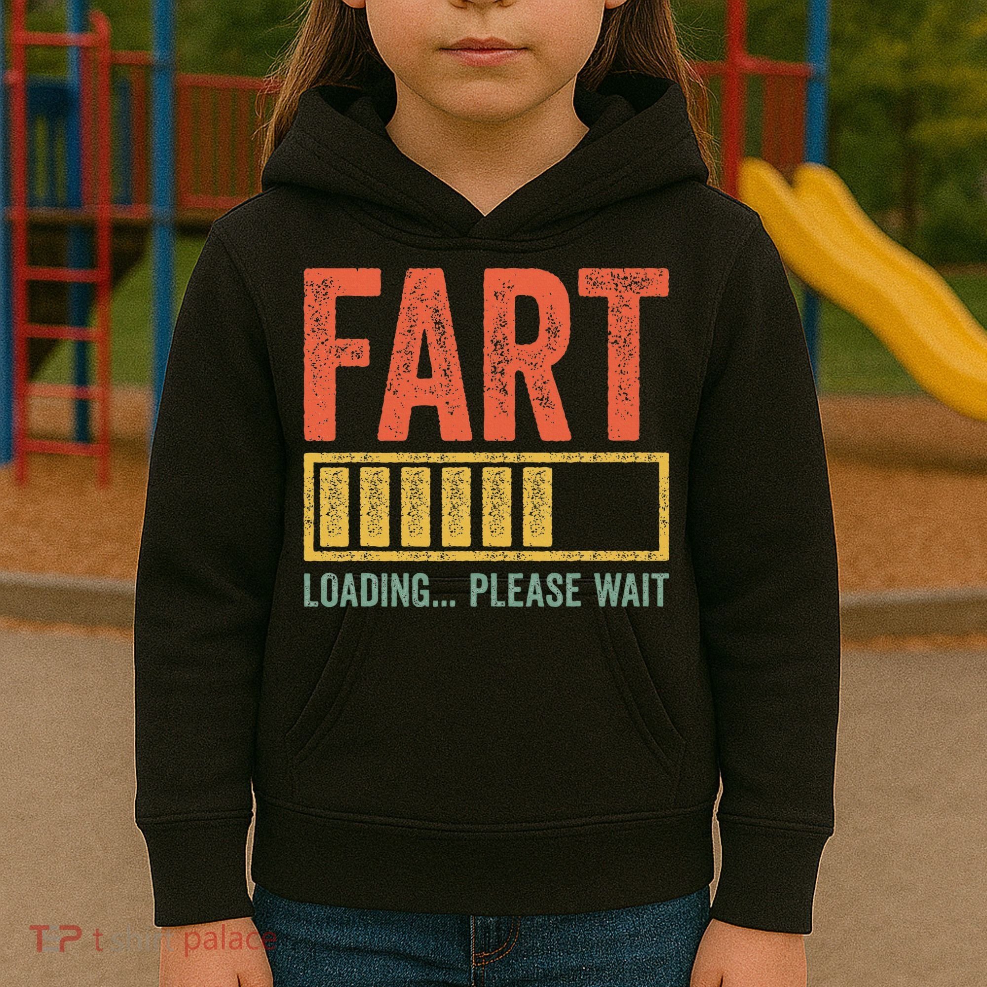 Fart Loading Please Wait Dad Joke Fathers Day Kids Hoodie