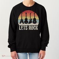 Funny Lets Rock Rock n Roll Guitar Retro Women's Sweatshirt thumb 0