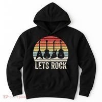 Funny Lets Rock Rock n Roll Guitar Retro Hoodie thumb 0