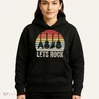 Funny Lets Rock Rock n Roll Guitar Retro Hoodie thumb 5