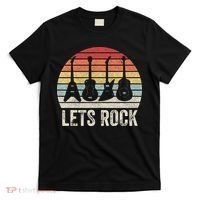 Funny Lets Rock Rock n Roll Guitar Retro T-Shirt thumb 0