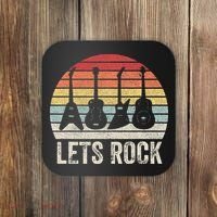 Funny Lets Rock Rock n Roll Guitar Retro Coaster thumb 0
