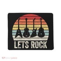 Funny Lets Rock Rock n Roll Guitar Retro Mousepad thumb 0