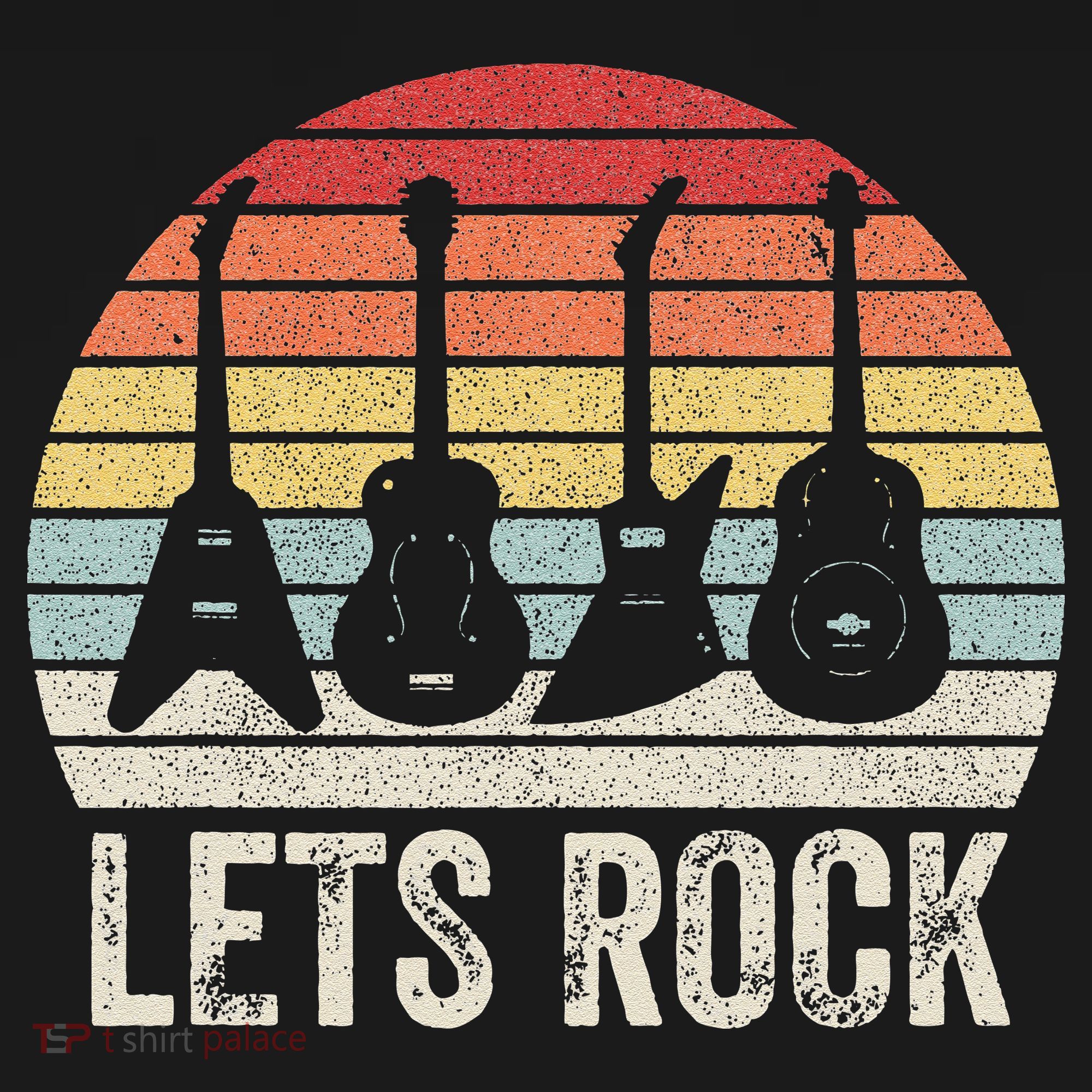 Funny Lets Rock Rock n Roll Guitar Retro Mousepad