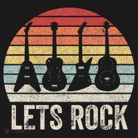 Funny Lets Rock Rock n Roll Guitar Retro Baby Bodysuit thumb 2