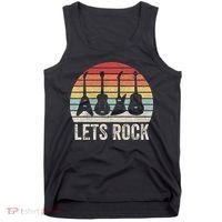 Funny Lets Rock Rock n Roll Guitar Retro Tank Top thumb 0