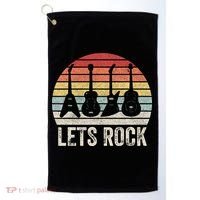 Funny Lets Rock Rock n Roll Guitar Retro Golf Towel thumb 0