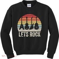 Funny Lets Rock Rock n Roll Guitar Retro Kids Sweatshirt thumb 0