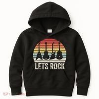 Funny Lets Rock Rock n Roll Guitar Retro Kids Hoodie thumb 0