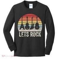 Funny Lets Rock Rock n Roll Guitar Retro Kids Long Sleeve Shirt thumb 0