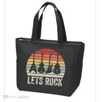 Funny Lets Rock Rock n Roll Guitar Retro Tote Bag thumb 3