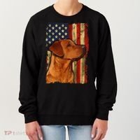 Foxred Labrador Retriever US Flag Fox Red Labrador Dog Lover Women's Sweatshirt thumb 0