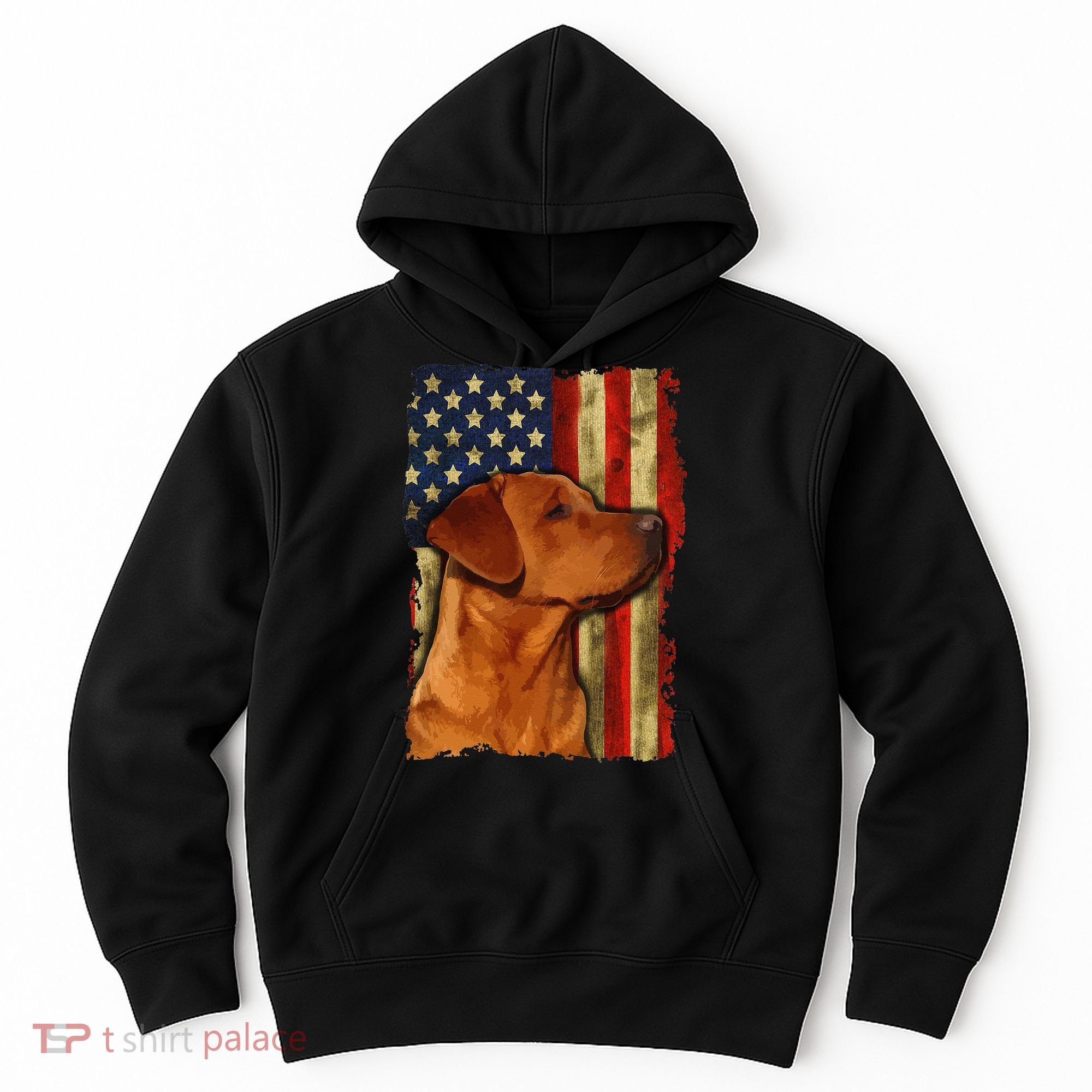 Foxred Labrador Retriever US Flag Fox Red Labrador Dog Lover Hoodie
