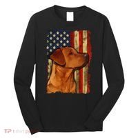Foxred Labrador Retriever US Flag Fox Red Labrador Dog Lover Long Sleeve Shirt thumb 0