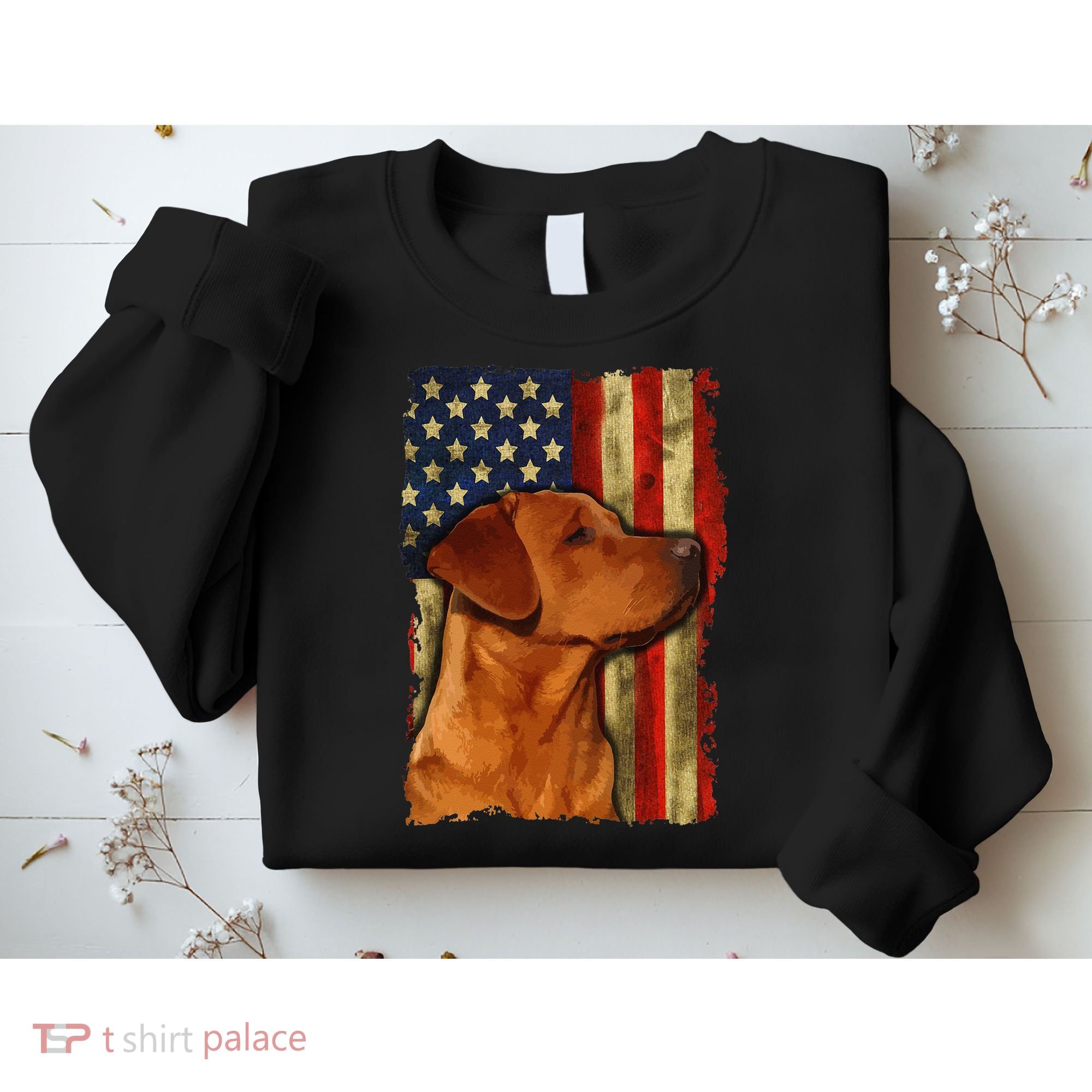 Foxred Labrador Retriever US Flag Fox Red Labrador Dog Lover Sweatshirt
