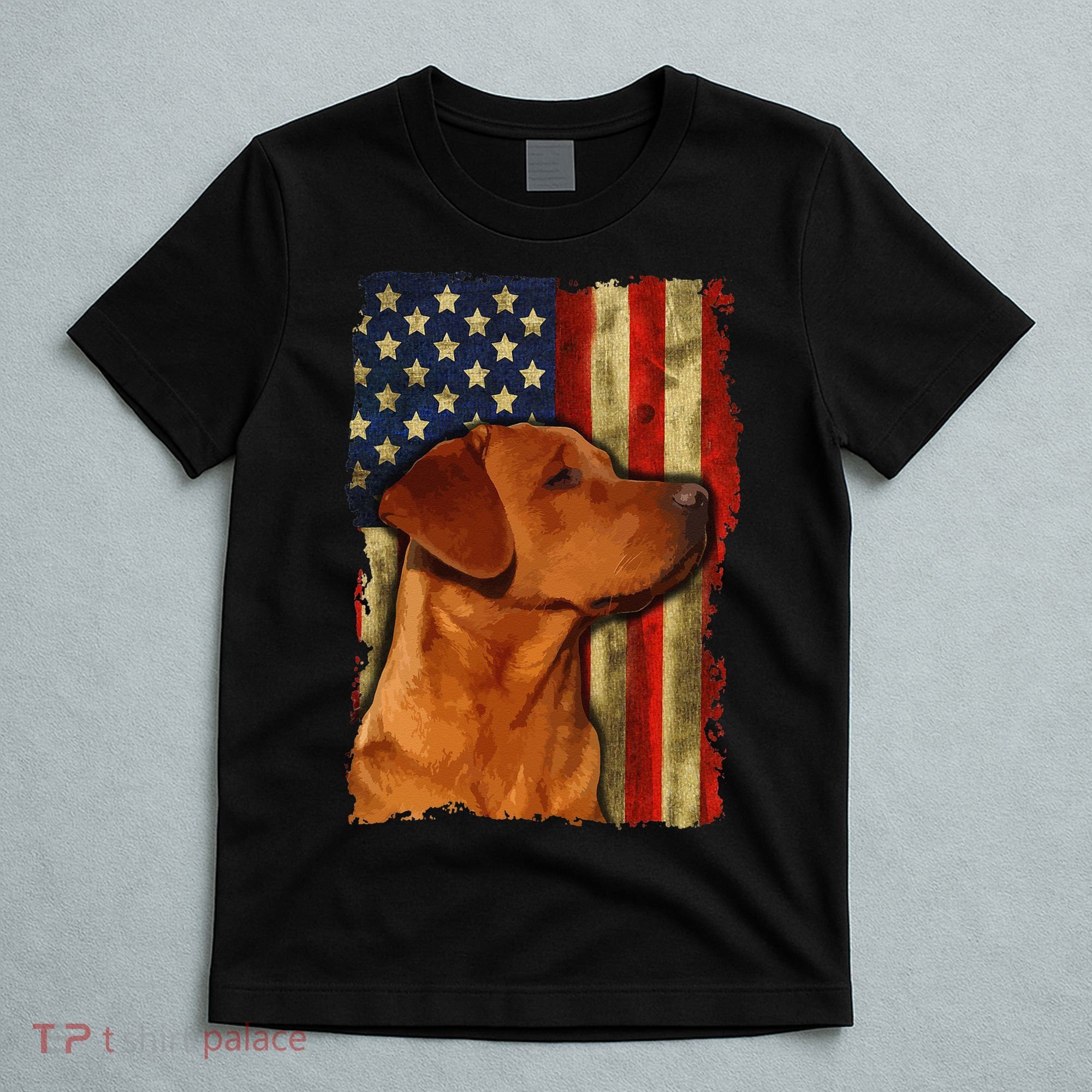 Foxred Labrador Retriever US Flag Fox Red Labrador Dog Lover T-Shirt