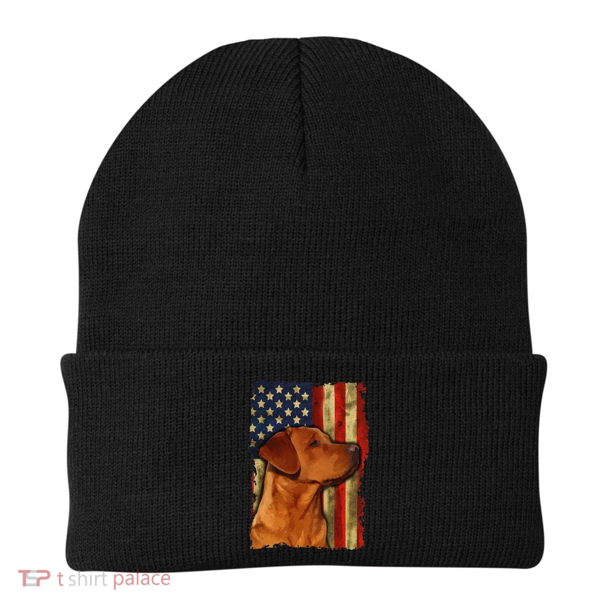 Foxred Labrador Retriever US Flag Fox Red Labrador Dog Lover Beanie