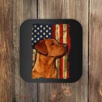 Foxred Labrador Retriever US Flag Fox Red Labrador Dog Lover Coaster thumb 0
