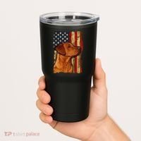 Foxred Labrador Retriever US Flag Fox Red Labrador Dog Lover Tumbler thumb 2