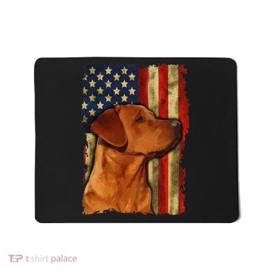 Foxred Labrador Retriever US Flag Fox Red Labrador Dog Lover Mousepad