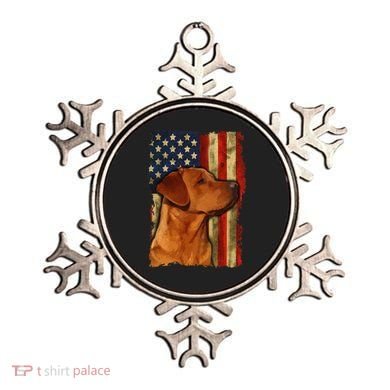 Foxred Labrador Retriever US Flag Fox Red Labrador Dog Lover Ornament