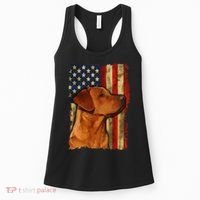 Foxred Labrador Retriever US Flag Fox Red Labrador Dog Lover Women's Tank Top thumb 0