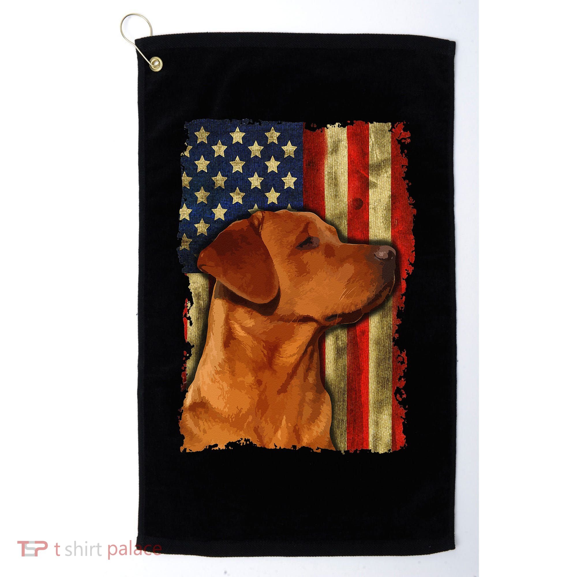 Foxred Labrador Retriever US Flag Fox Red Labrador Dog Lover Golf Towel