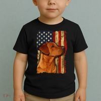 Foxred Labrador Retriever US Flag Fox Red Labrador Dog Lover Toddler T-Shirt thumb 2