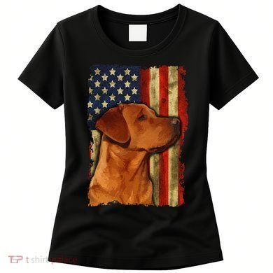 Foxred Labrador Retriever US Flag Fox Red Labrador Dog Lover Women's T-Shirt