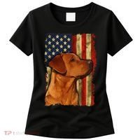 Foxred Labrador Retriever US Flag Fox Red Labrador Dog Lover Women's T-Shirt thumb 0