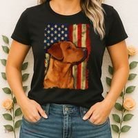 Foxred Labrador Retriever US Flag Fox Red Labrador Dog Lover Women's T-Shirt thumb 2