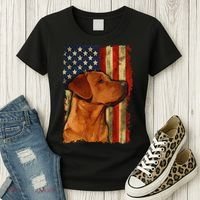 Foxred Labrador Retriever US Flag Fox Red Labrador Dog Lover Women's T-Shirt thumb 3