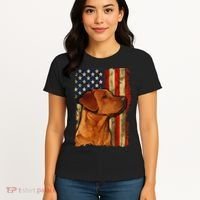 Foxred Labrador Retriever US Flag Fox Red Labrador Dog Lover Women's T-Shirt thumb 4