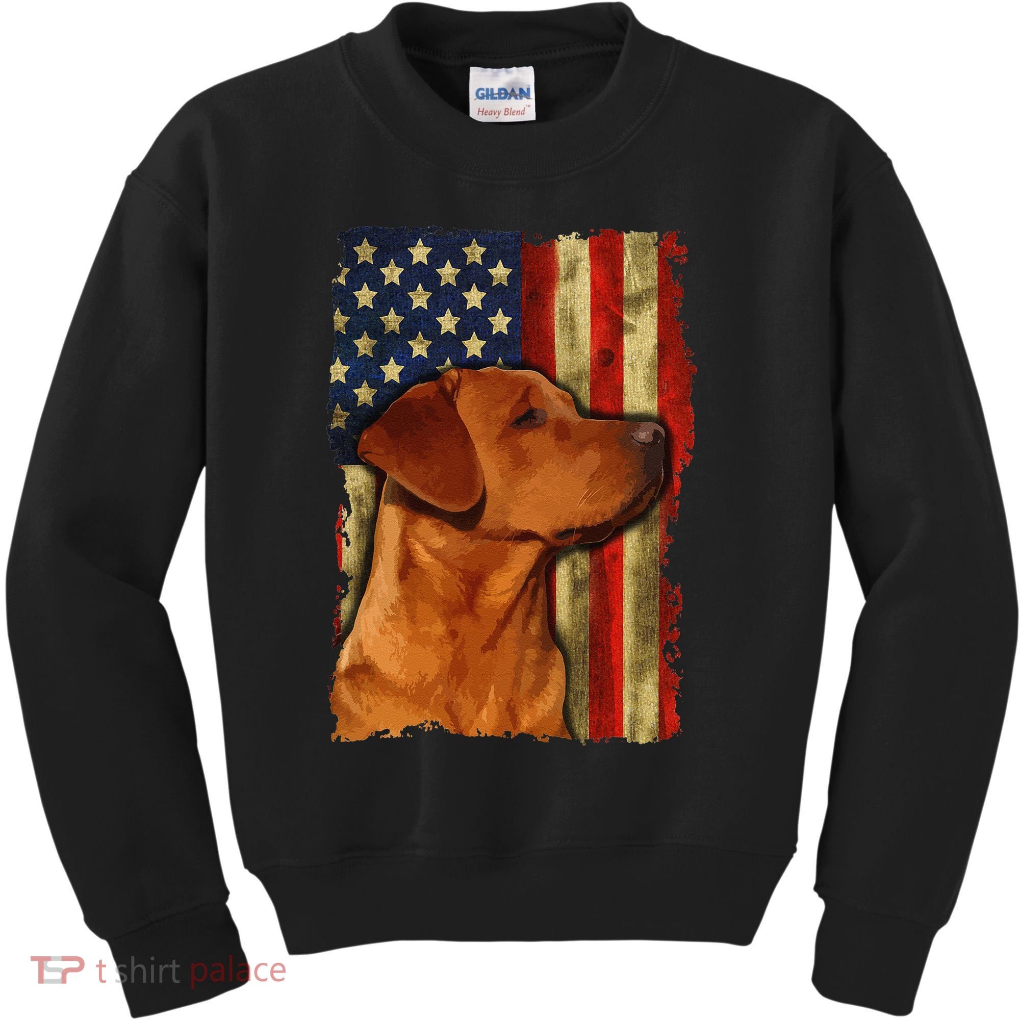 Foxred Labrador Retriever US Flag Fox Red Labrador Dog Lover Kids Sweatshirt