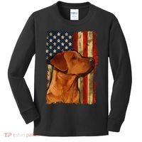Foxred Labrador Retriever US Flag Fox Red Labrador Dog Lover Kids Long Sleeve Shirt thumb 0