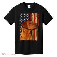 Foxred Labrador Retriever US Flag Fox Red Labrador Dog Lover Kids T-Shirt thumb 0