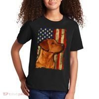 Foxred Labrador Retriever US Flag Fox Red Labrador Dog Lover Kids T-Shirt thumb 2