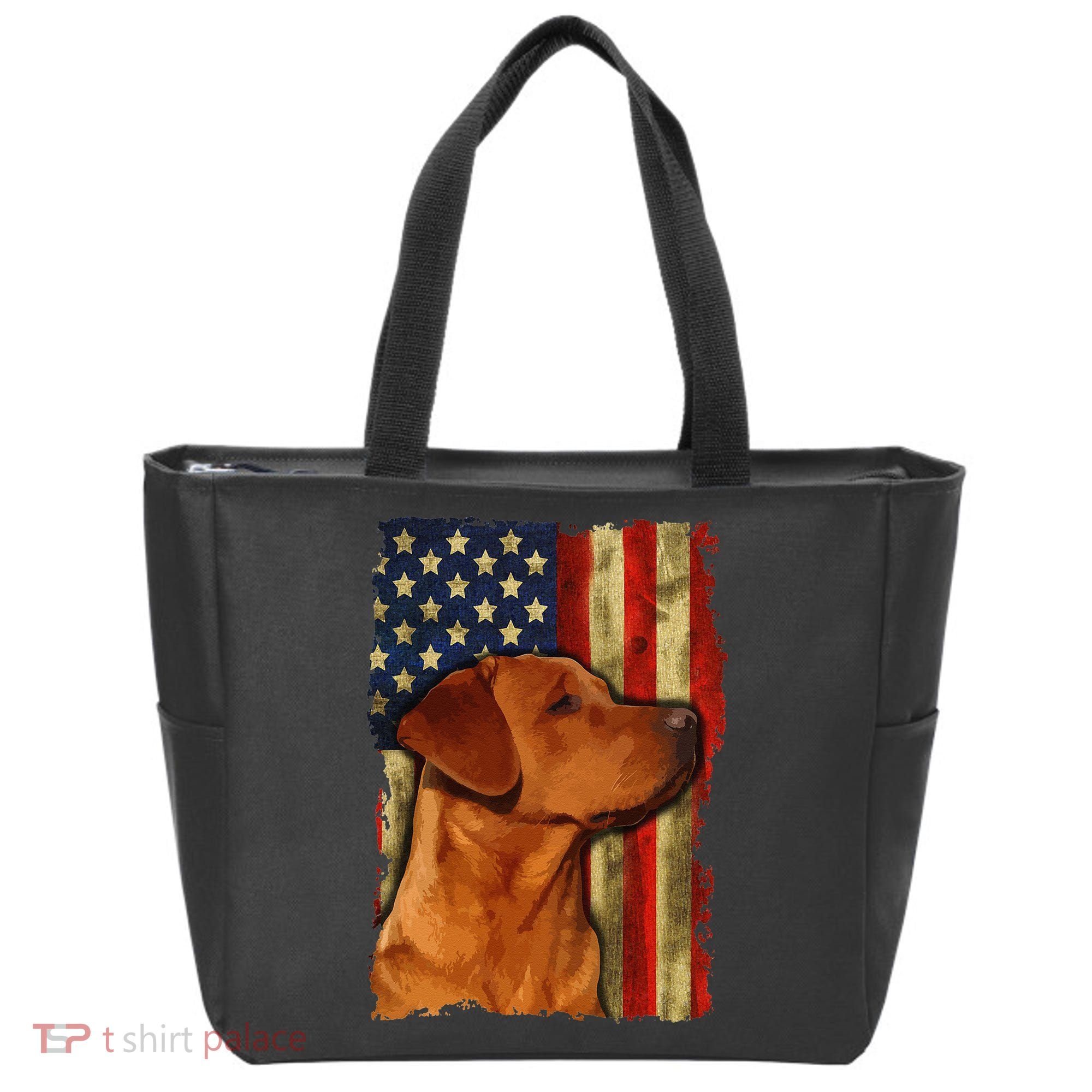 Foxred Labrador Retriever US Flag Fox Red Labrador Dog Lover Tote Bag