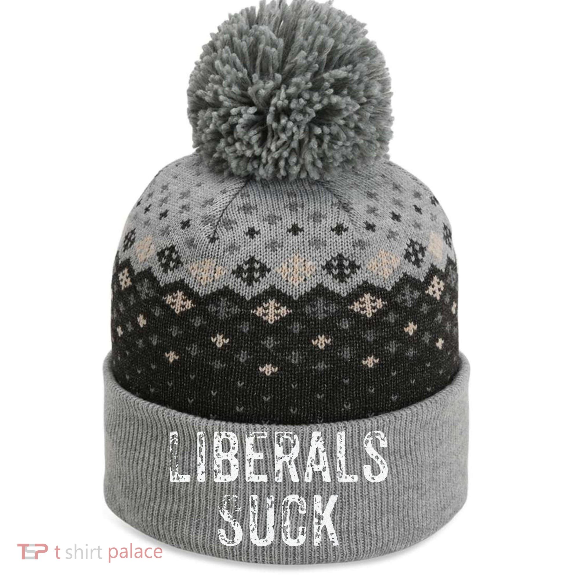 Funny Liberals Suck Republican Conservatives Cute The Baniff Cuffed Pom Beanie