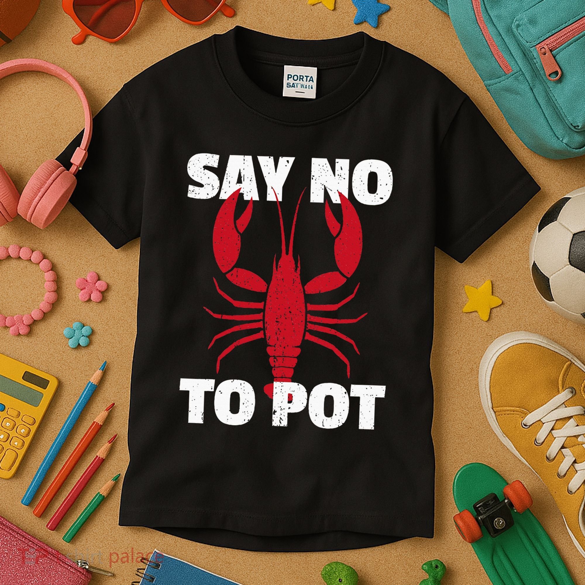 Funny Lobster Say No To Pot Lobster Kids T-Shirt