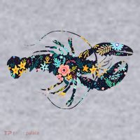 Floral Lobster Silhouette Graphic Women's Sweatshirt thumb 2
