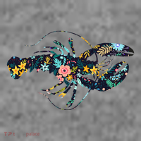 Floral Lobster Silhouette Graphic Toddler Hoodie thumb 2