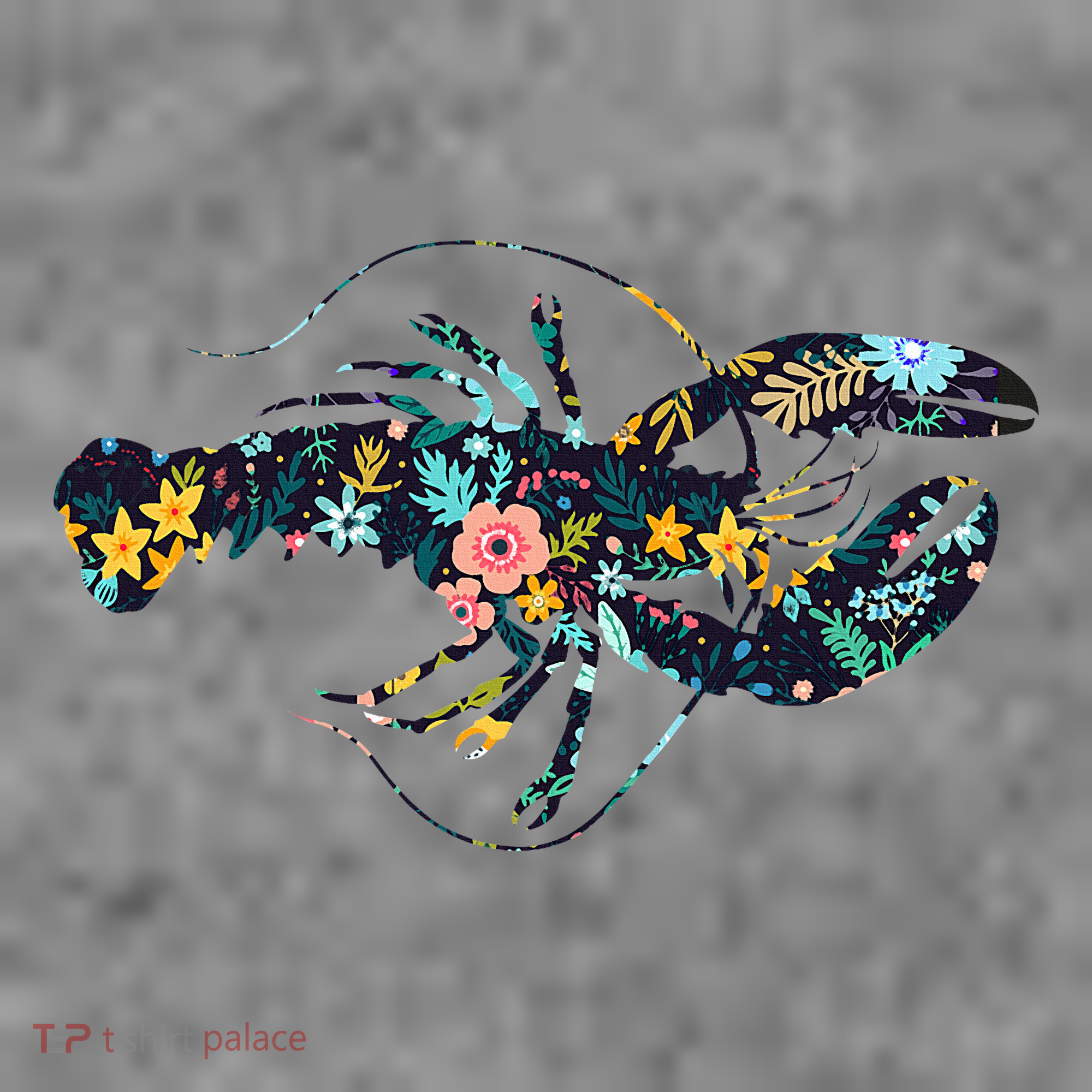 Floral Lobster Silhouette Graphic Toddler Hoodie