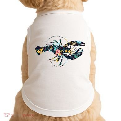 Floral Lobster Silhouette Graphic Doggie Tank